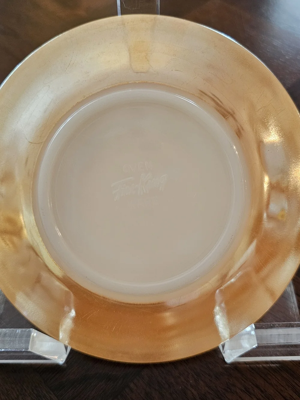 Vintage Fire-King Peach Lustre Saucer 